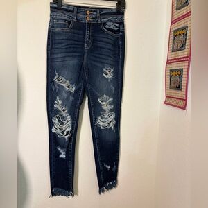 KanCan Dark Blue Distressed Skinny Jeans